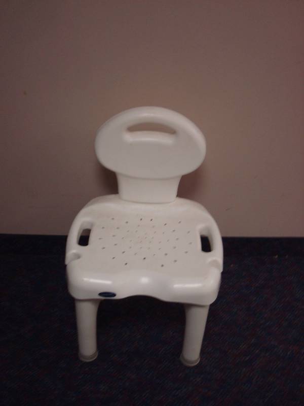 White Height Adjustable Shower Chair, Some Dust