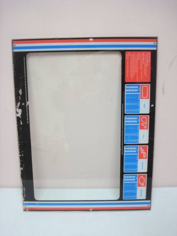 Vintage Racing Video Game Panel Glass
