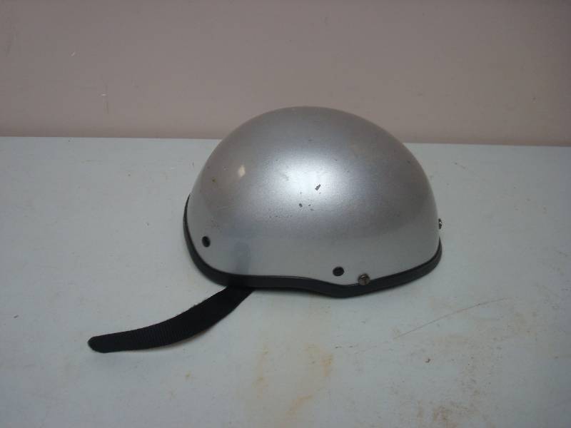 Motorcycle Half Helmet, Silver, Used, Some Wear