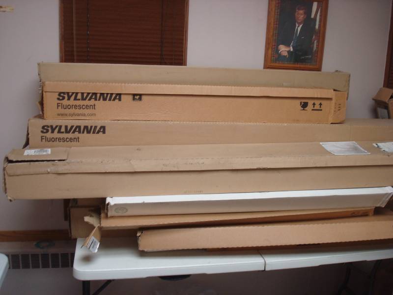 Stack Of Unused Flourescent Light Bulbs, Different Sizes