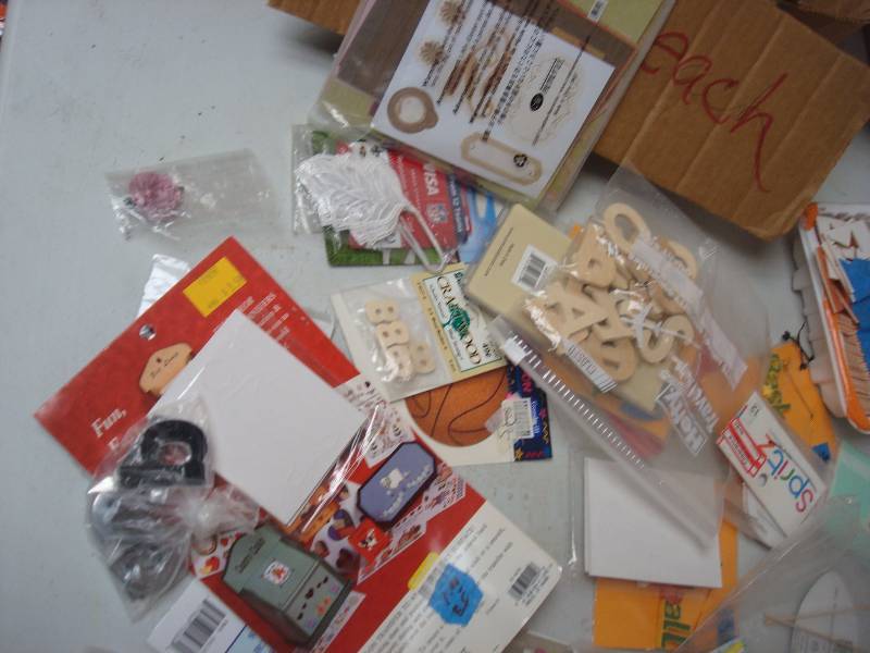 Box Filled With A Lot Of New Crafting And Scrapbook Items