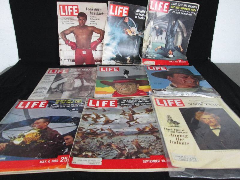 lot 50 image: Life Magazines Mahammad Ali, John Cash & John Wayne