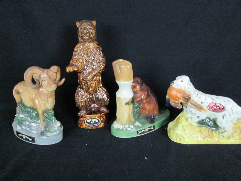 lot 80 image: 4 Wildlife Ezra Brooks Decanters