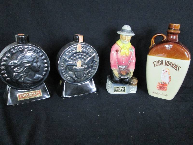 lot 83 image: Ezra Brooks Gold Miner Decanters