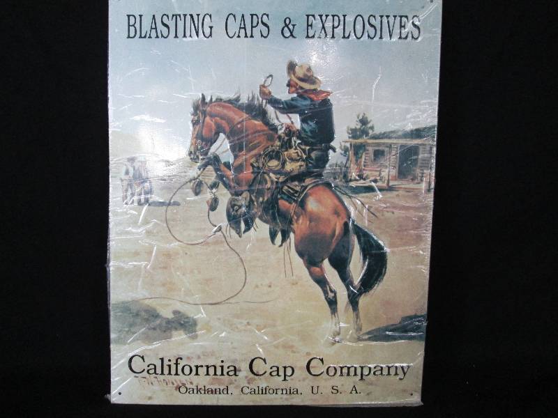 lot 103 image: Embossed Collectible Tin Sign California Cap Co