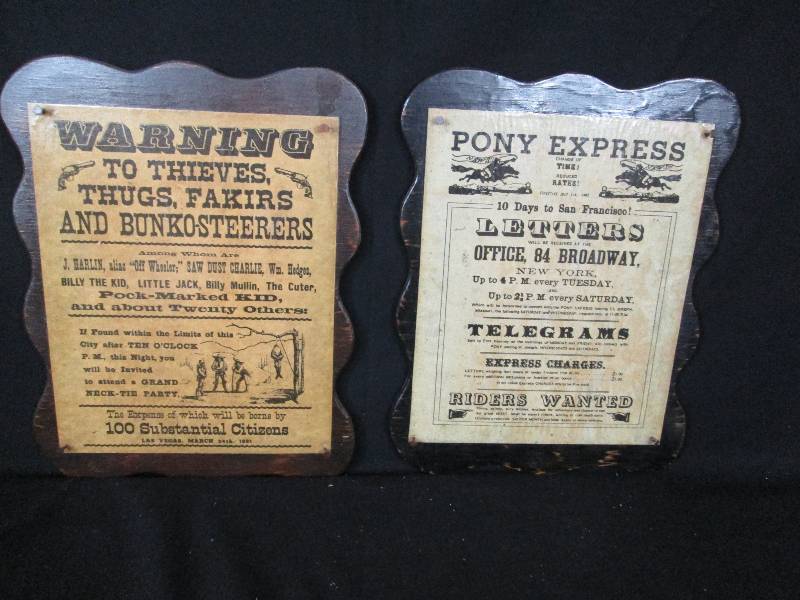 lot 107 image: Pony Express & Warning Sign