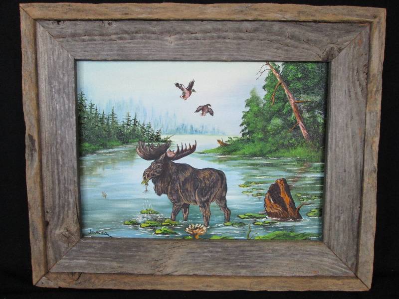 lot 128 image: Moose oil on Canvas
