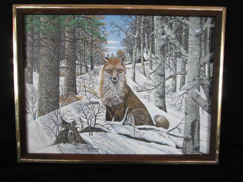 lot 129 image: Fox on Canvas