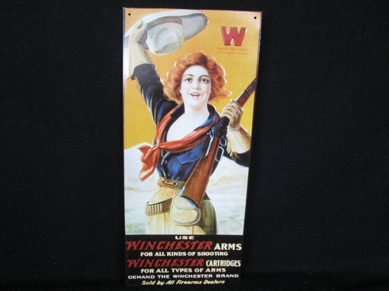 lot 139 image: Collectable Embossed Tin Sign Winchester Arms