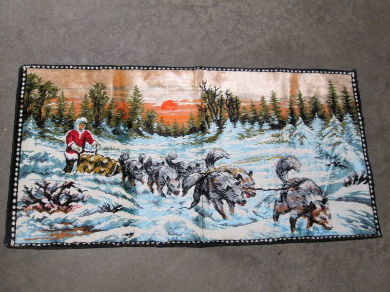 lot 171 image: Vintage Sled Dog Tapestry