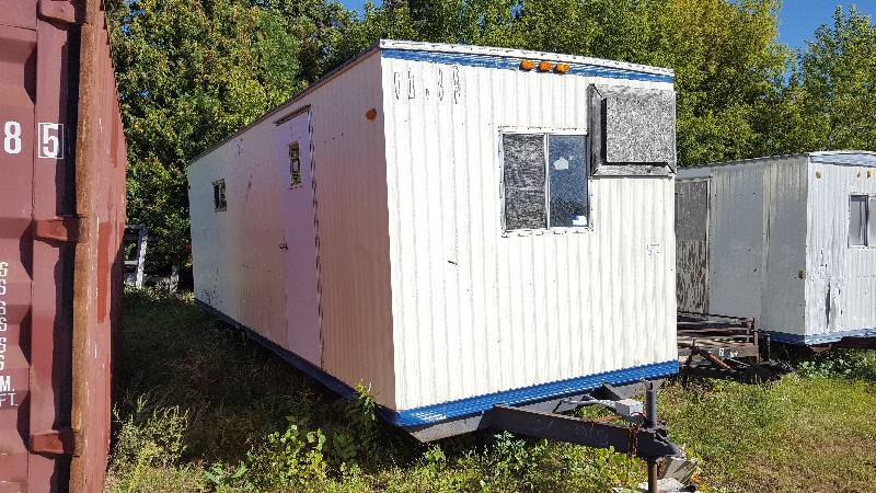 Mobile Job Site Office Trailer with Rear Roll Up Door,