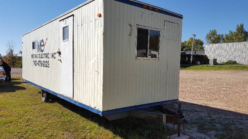 Mobile Job Site Office Trailer with Rear Roll Up Door