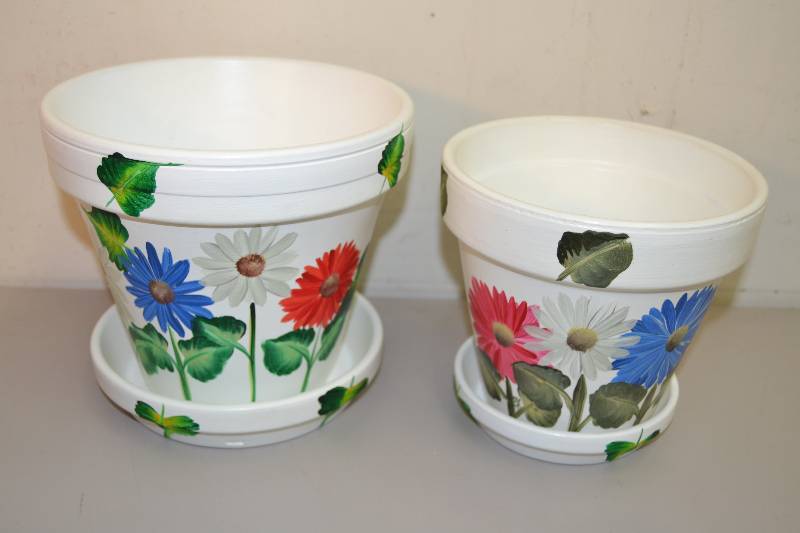 Hand painted Flower Pots