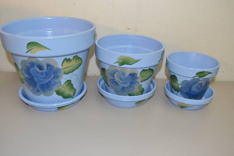 Hand painted Flower Pots