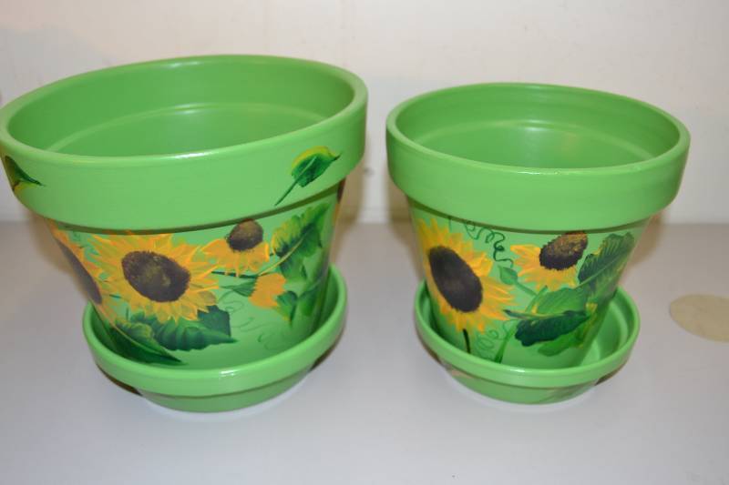 Hand painted Flower Pots