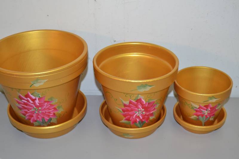 Hand painted Flower Pots
