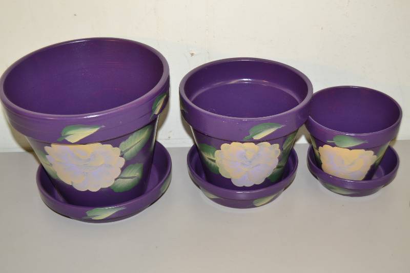 Hand painted Flower Pots