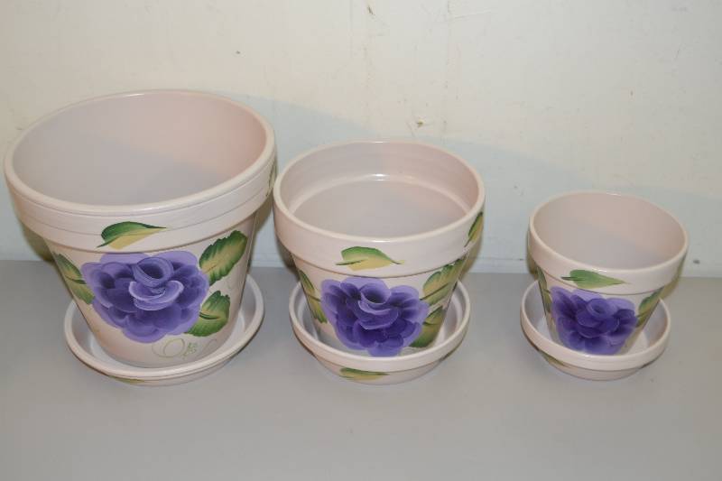 Hand painted Flower Pots