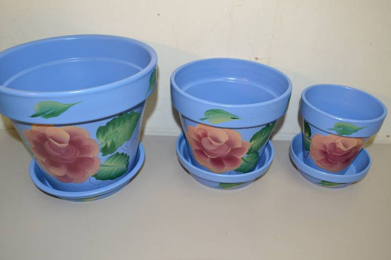 Hand painted Flower Pots