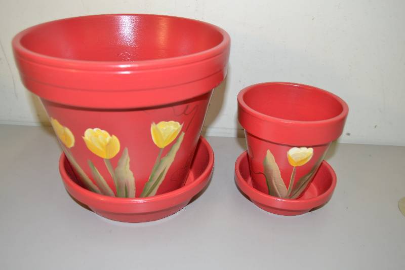 Hand painted Flower Pots