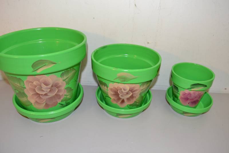 Hand painted Flower Pots