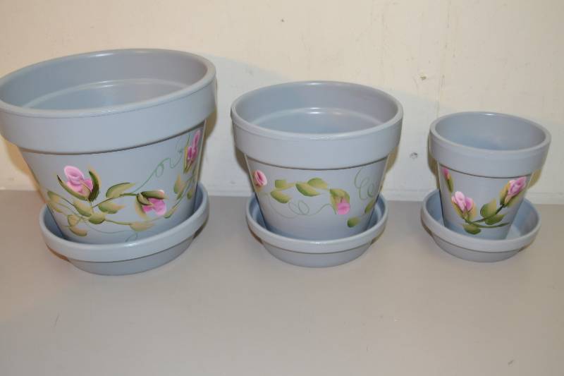 Hand painted Flower Pots