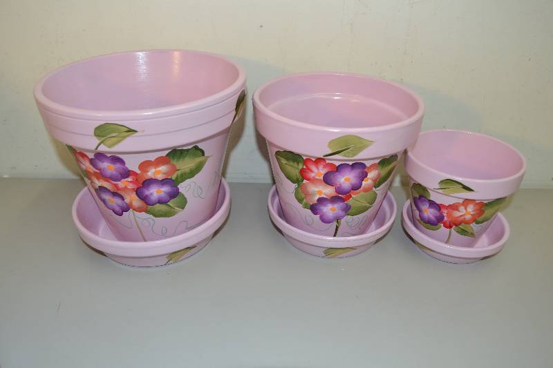 Hand painted Flower Pots