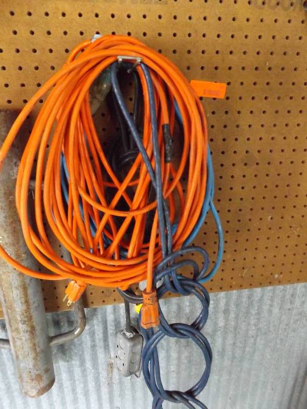 lot 163 image: Orange and blue cords, black cord w...