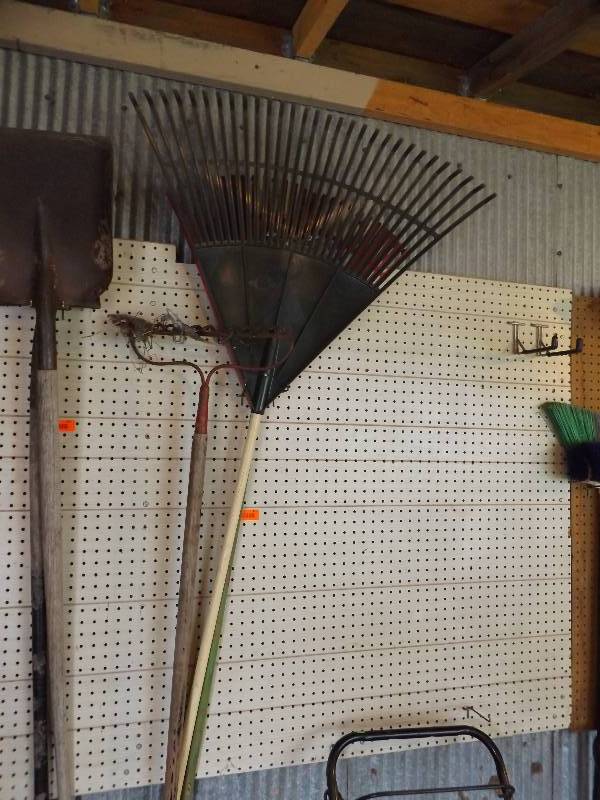 lot 176 image: Leaf rakes and garden rake...