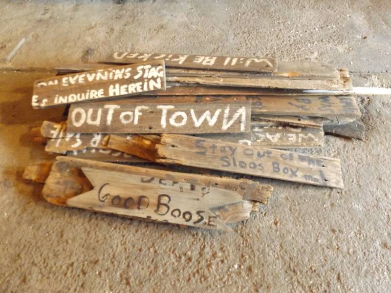 lot 271 image: Rustic barn wood signs, came out of...