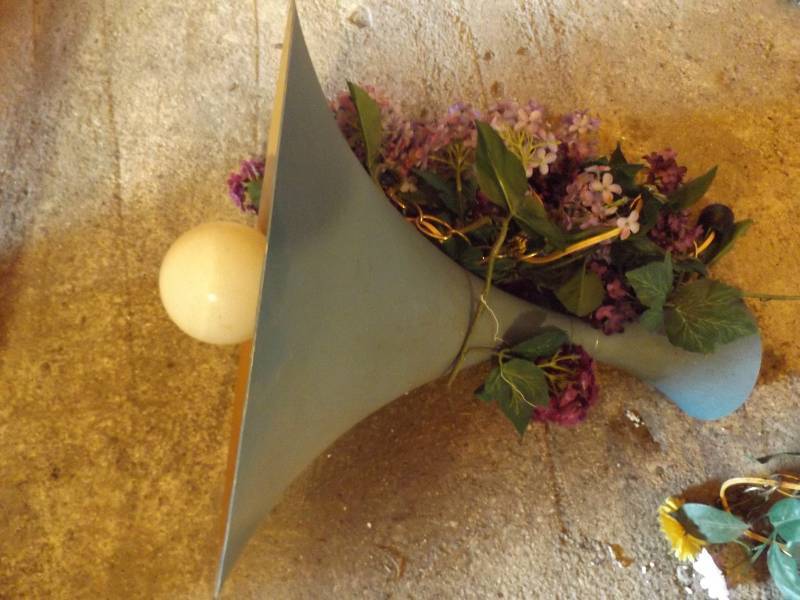 lot 277 image: Retro hanging lamp, metal, large bu...
