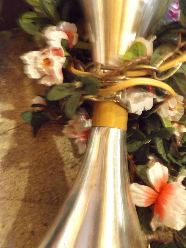lot 278 image: Retro hanging lamp, metal, large bu...
