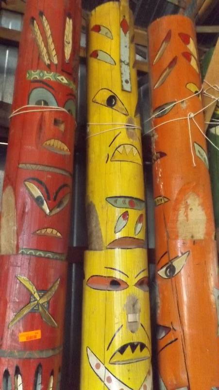 lot 345 image: Three totem poles from Westward Ho...