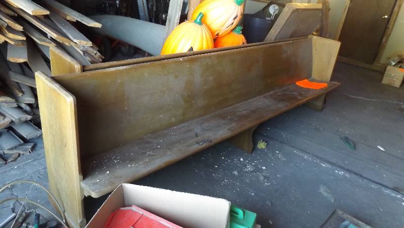 lot 309 image: Church pew 8 feet long...