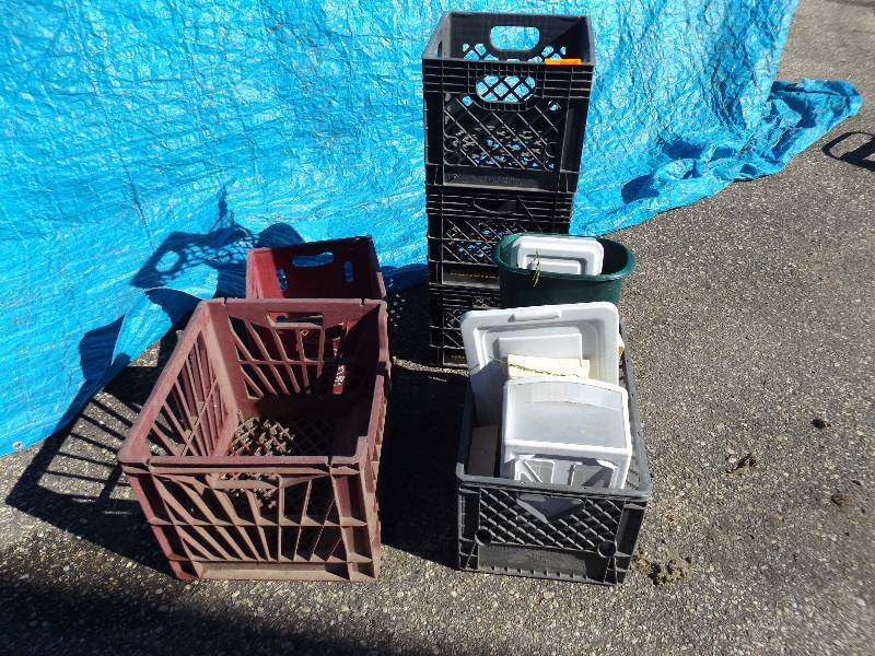 lot 340 image: Crates, garbage cans, plastic boxes...