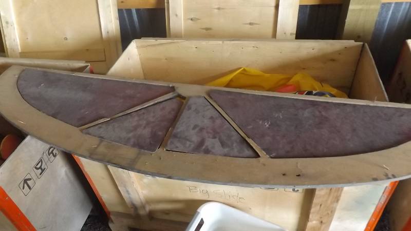 lot 265 image: Wood Oval with plexiglass for displ...