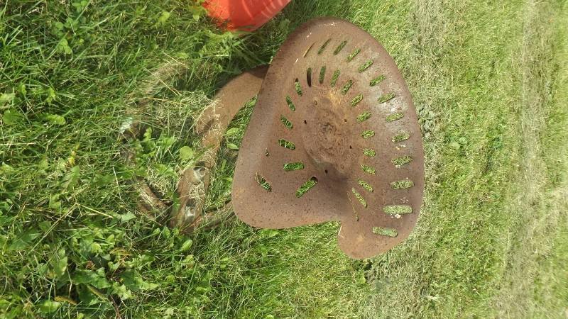 lot 386 image: Tractor seat campfire stool...
