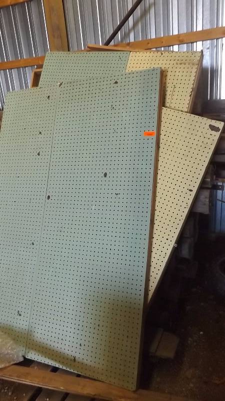 lot 441 image: Display shelves with pegboard...