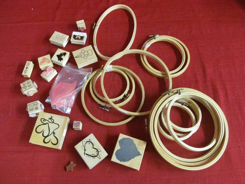 lot 174 image: Embroidery HoopsStamps