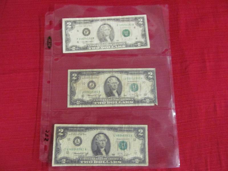 lot 202 image: $2.00 Bills