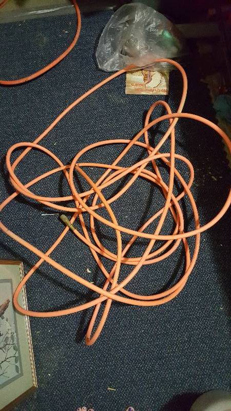 lot 19 image: Used orange air hose 60 feet long