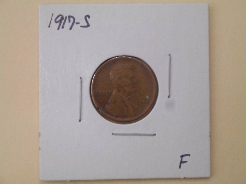 1917 S - Lincoln Wheat Cent - F Gra...