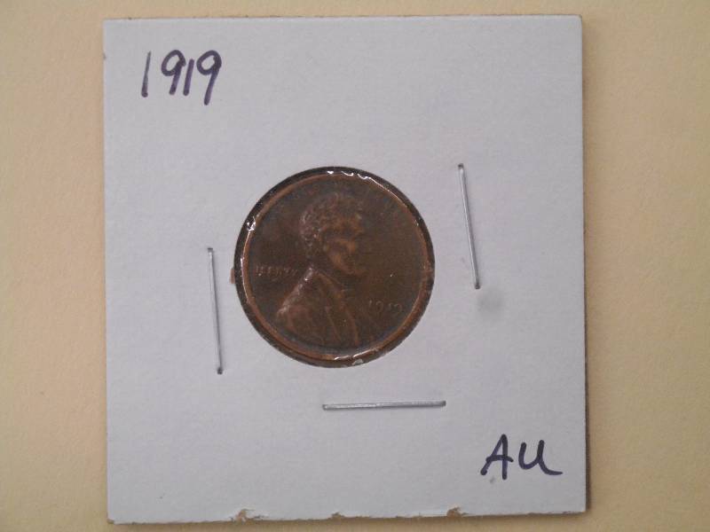 1919 P - Lincoln Wheat Cent - AU Gr...