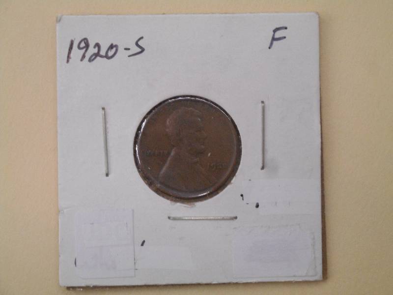 1920 S - Lincoln Wheat Cent - F Gra...