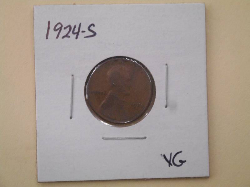 1924 S - Lincoln Wheat Cent - VG Gr...