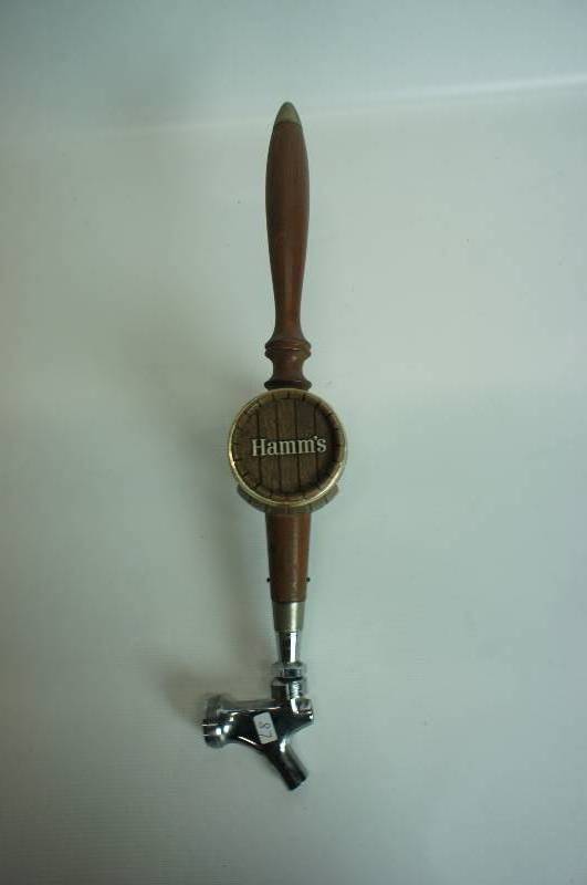 lot 87 image: 1960s Hamms crown logo barrel style tall tap handle