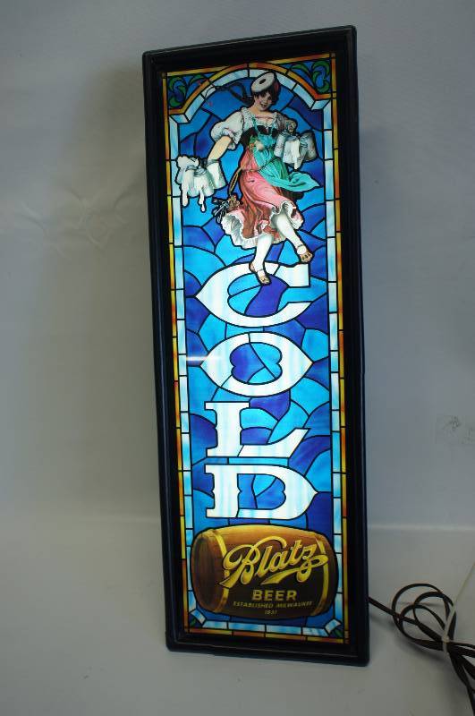 lot 124 image: Blatz Valerie Girl beer sign 10x30
