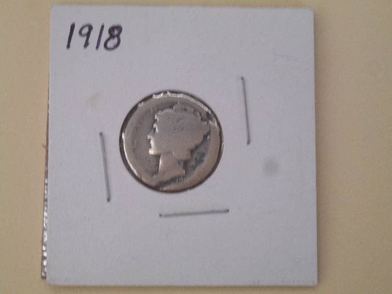 1918 Mercury Head Silver Dime - Low...