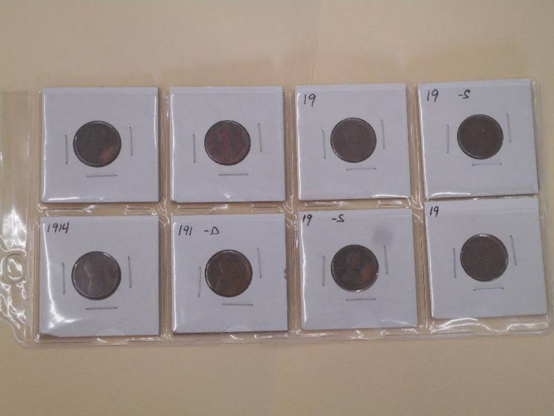 Lincoln Wheat Cents - Qty. 8 - Date...