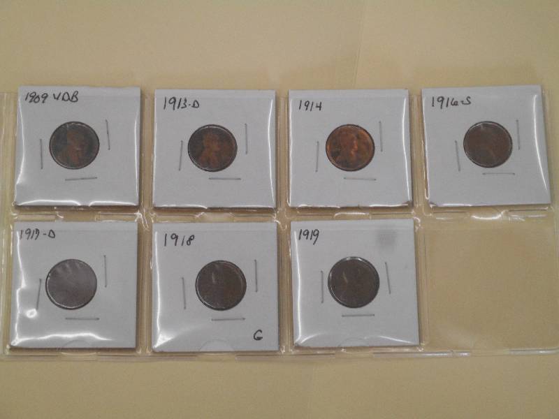 Lincoln Wheat Cents - Qty. 7 - 1909...